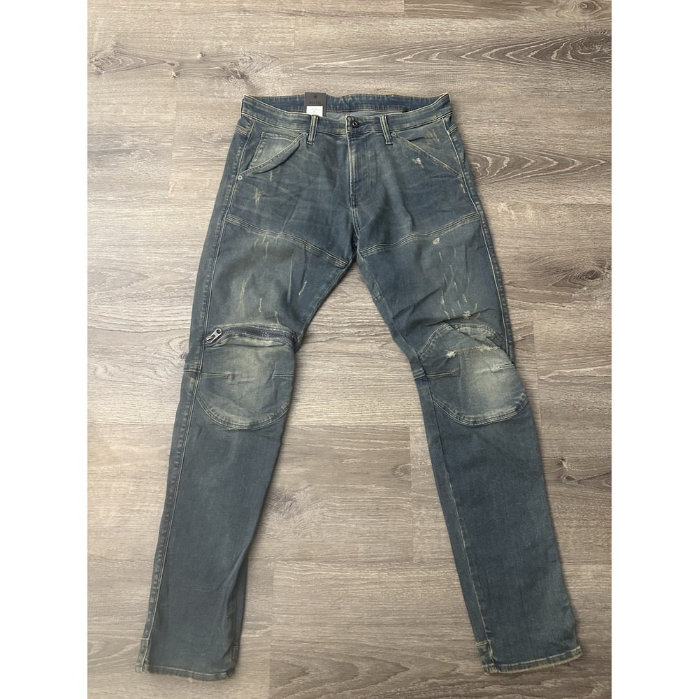 G Star Raw 5620 3D Zip Knee RP Skinny Blue Jeans Men's 33x32